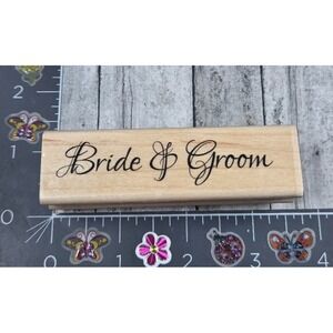 Paper Inspirations Bride Groom Elegant E10740 Wedding Rubber Stamp Wood #U48